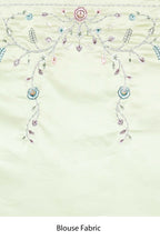 Green Satin Silk Sequence Embroidered With Stone Work Festive Saree - Nimaya Denzy