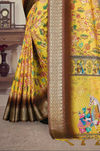PR Fashion Multi Heavy Rich Cotton Silk Digital Print & Jacquard Saree