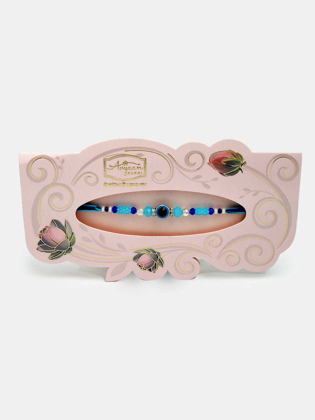 NVR Kids Set of 4 Multicolor Evil Eye & Artificial stone and beads Rakhi With Roli Chawal - Distacart