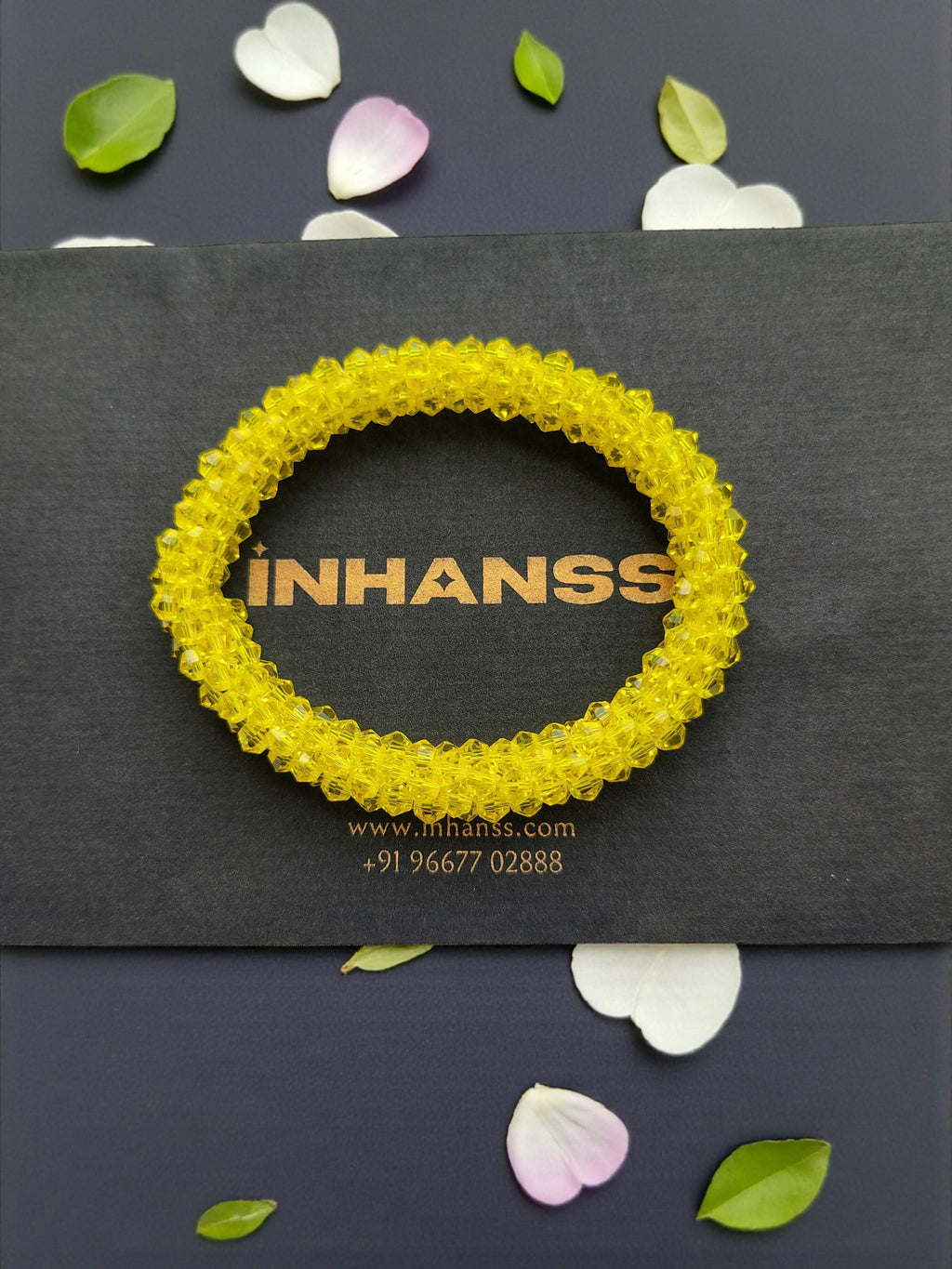 Inhanns Unisex Crystal Bloom – Adjustable Crystal Bead Bracelets - Lemon Yellow - Distacart