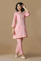 Joban Fashion Pink Cotton Kurta Set
