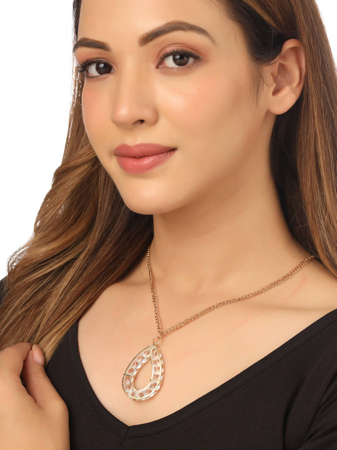 NVR Women Gold-Polished Oxidised Bohemian Necklace