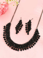 VOJ Women Black Color stainless steel Jewellery Set - Distacart