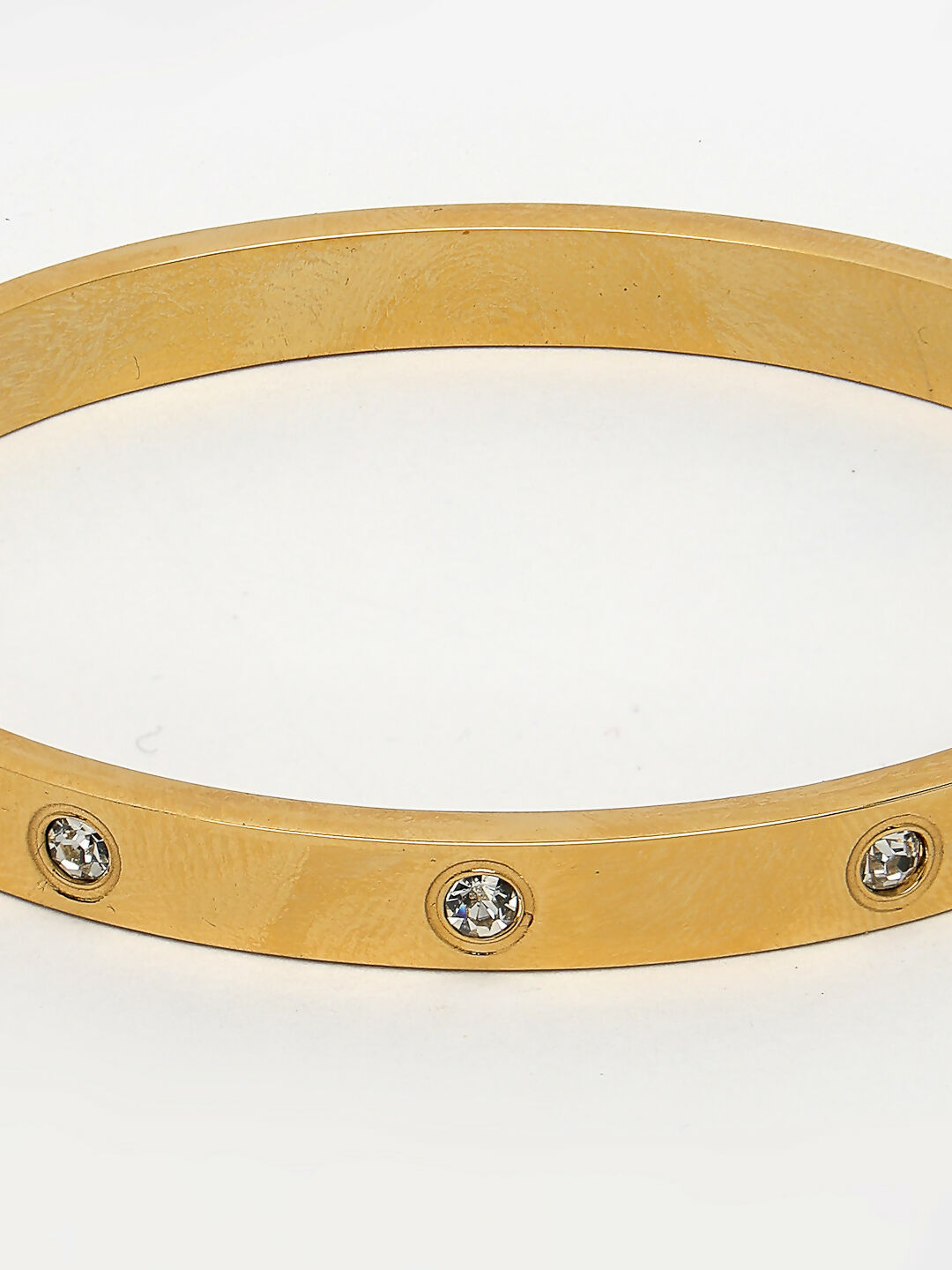 NVR Women's Gold-Polished CZ Stone-Studded Kada Bracelet - Distacart