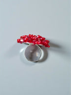 Inhanns Rang-E-Roshan Adjustable Ring – Handmade Crystal Statement Ring - Maroon 2