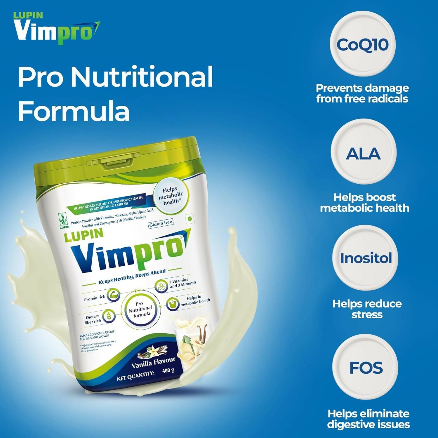 Lupin Vimpro Nutritional Vanilla Protein Powder - Distacart