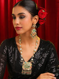 Ruby Raang Kundan Haar With Matching Earrings