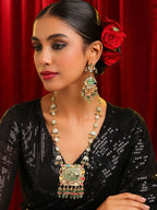 Ruby Raang Kundan Haar With Matching Earrings