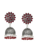 Mominos Fashion Johar Kamal Kundan Work Jhumka With Maroon Beads - Distacart