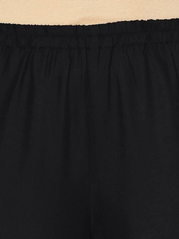 Aniyah Rayon Black Color Block Print Flared Slip-On Palazzo (AN-188K)