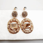 Bling Accessories Swarovski Golden Shadow Stud Earrings - Distacart
