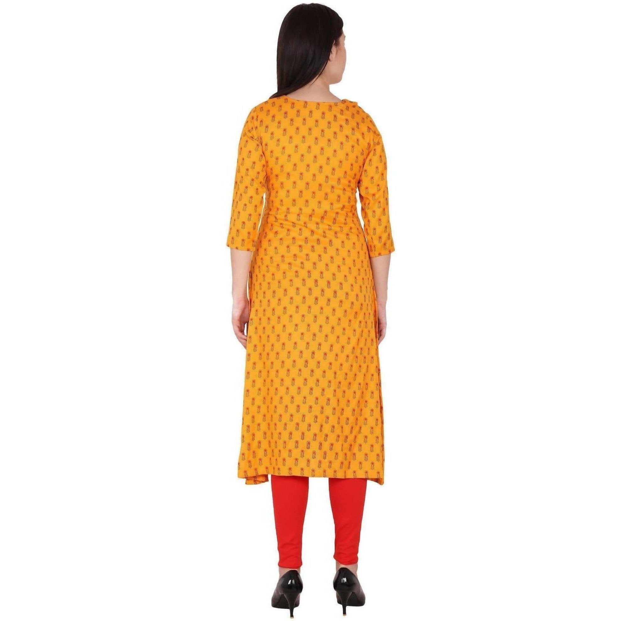 Kanoor Women's Multi Rayon A-Line Kurti