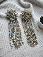 Inhanns Handmade Crystal Waterfall Earrings - Long - Titanium - Distacart