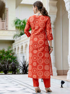 The52 Orange Women's Gorgeous Rayon Embroidered Straight Kurta with Pant And Dupatta Set - Distacart