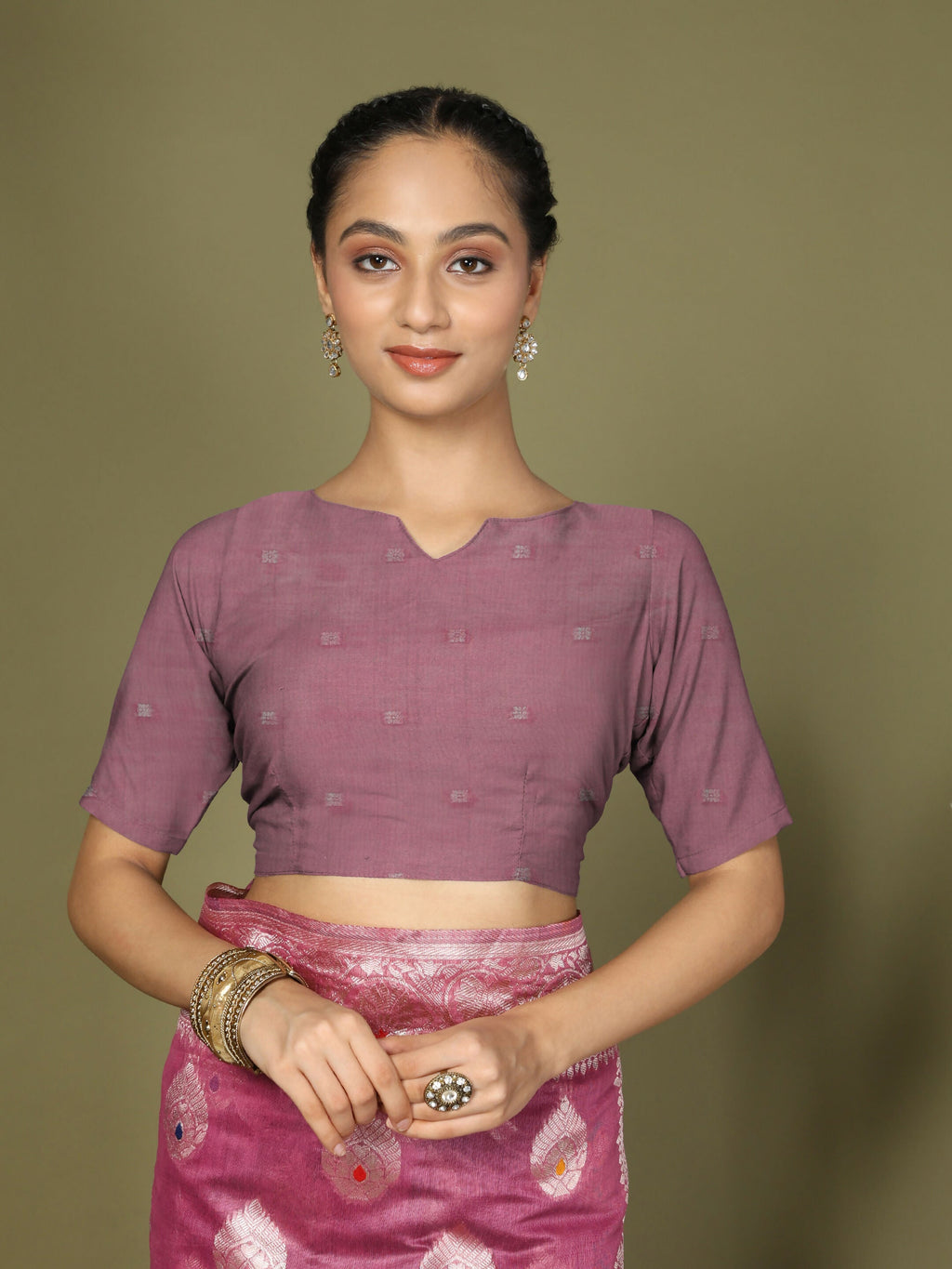 Shree Shyam Fashion Linen Cotton Pink Saree - Distacart