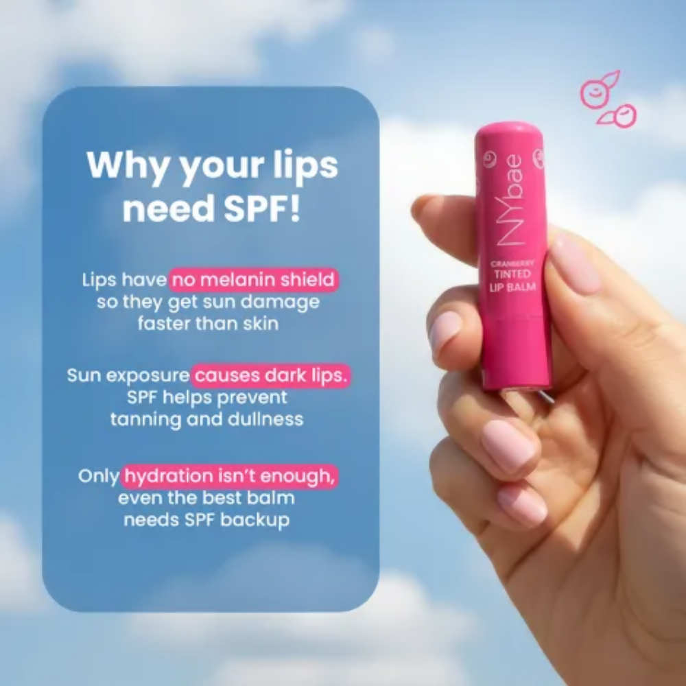 NY Bae Cranberry Tinted Lip Balm with SPF 22 Rich Berry Pink Tint - Distacart