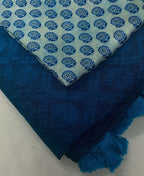 Blue Jute Silk Woven Design Saree with Unstitched Blouse - A2M
