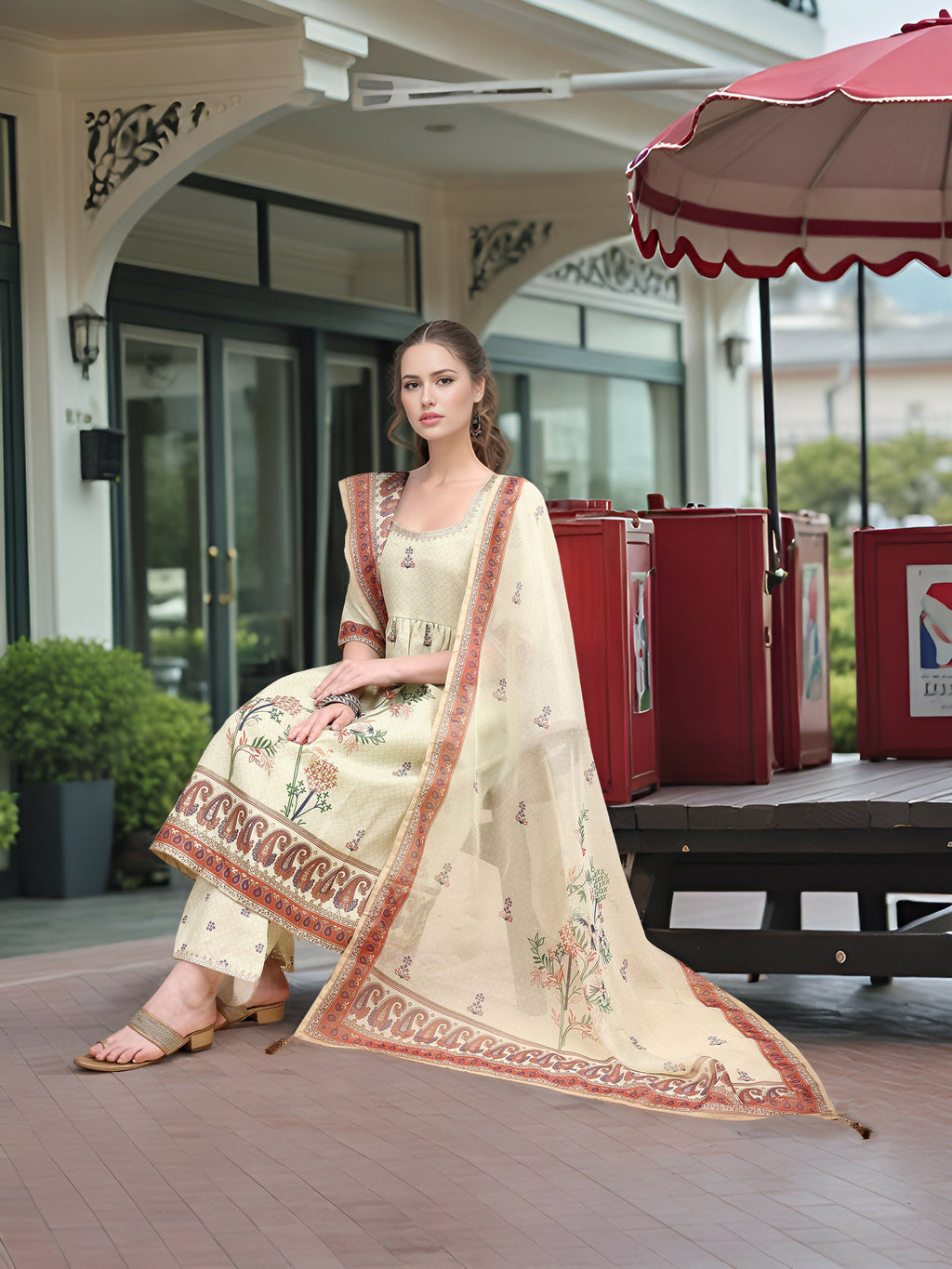 Joban Fashion Pista Position Digital Print With Position Foil Kurta Set - Distacart