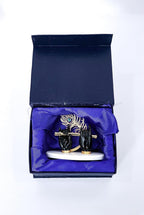 House Of Wemy Gold-Polished Lord Krishna Hands Idol with Flute and Pecock Feather - Black