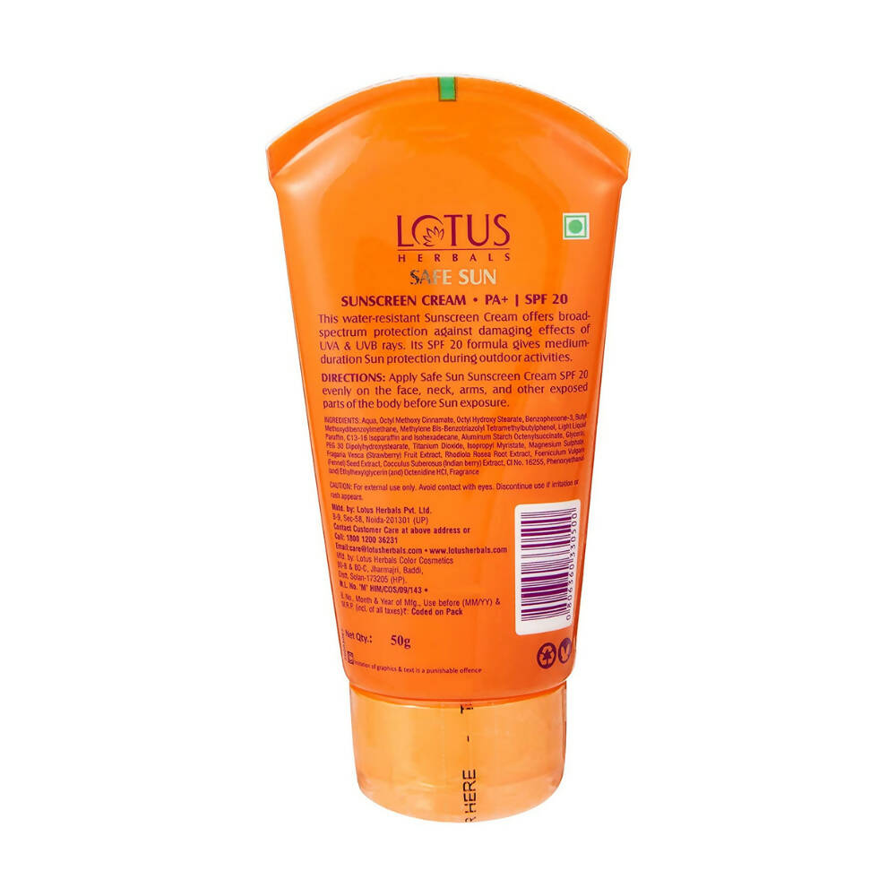 Lotus Herbals Safe Sun Sunscreen Cream - Breezy Berry SPF 20 - Distacart