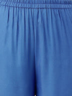 Joban Fashion Blue Rayon and Embroidered Work Straight Kurta Bottom Set
