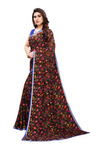 Vamika Beautiful Ethnic Fire Brown Printed With Lace Saree - Distacart