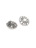Kundan Earrings (silver) - Ruby Raang - Distacart