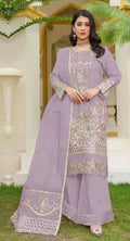 Anaita Lavender Fox Georgette Stitched Suit with Embroidery Sequins - Distacart