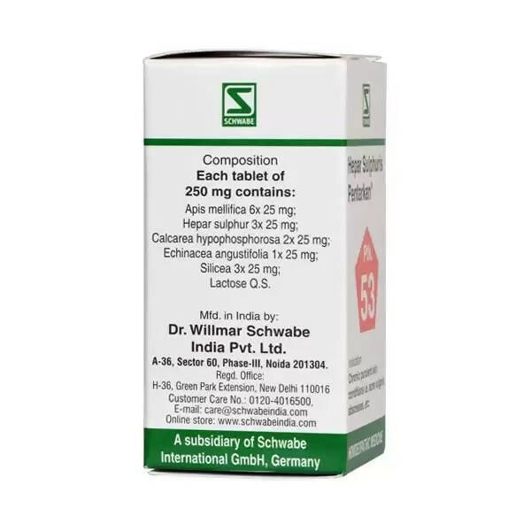 Dr. Willmar Schwabe India Hepar Sulphuris Pentarkan Ptk 53 Tablets - Distacart