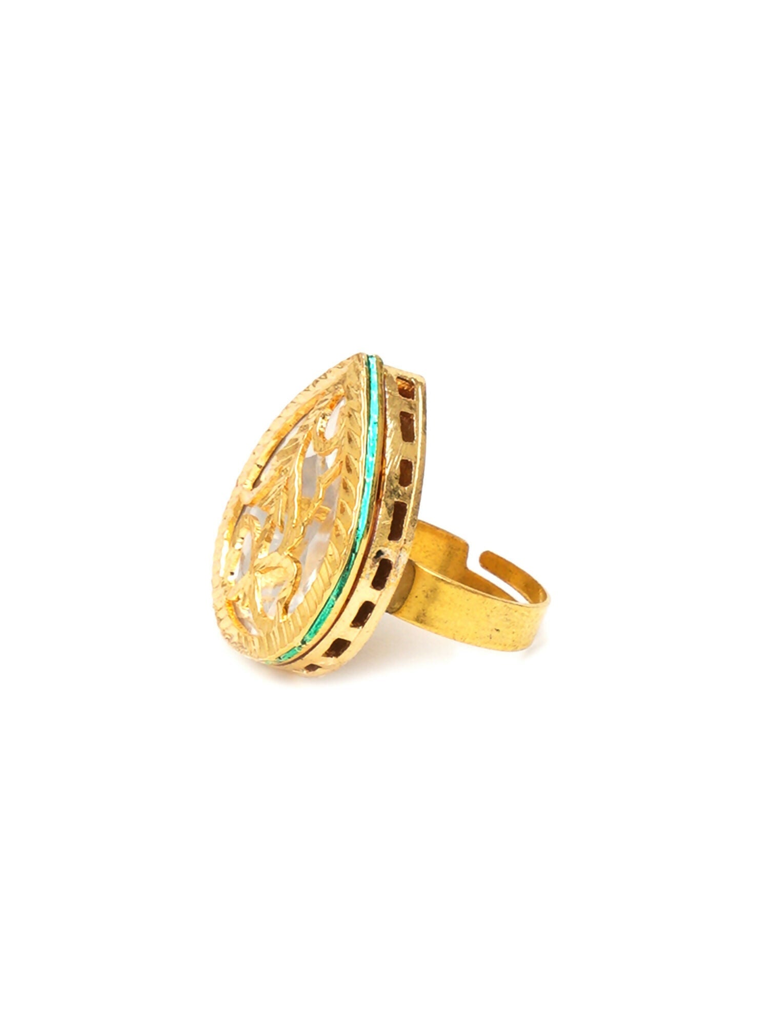 Kundan Ring (gold) - Ruby Raang