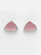 NVR Women's Pink Artificial Stones Studded Handcrafted Jewellery Set
