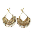 Bling Accessories Antique Brass Finish Brass Chandbali Metal Earrings