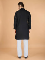 Vastranavya Black Exclusive Festival Wear Viscose Silk Thread with Sequence Embroidered Work Kurta with Dupatta