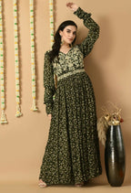 Joban Fashion Green Chinnon Kurta Set