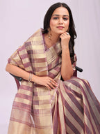 Shree Shyam Fashion Organza Purple Saree - Distacart