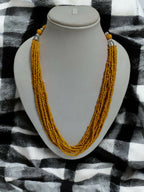 Inhanns Bloom Handmade Beaded Only Necklace - 12 Layers - Yellow Necklace