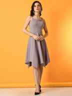 Myshka Women's Lavender Solid Party Dress - Distacart