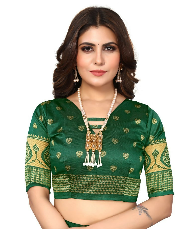 Vamika Green Printed Art Silk Saree