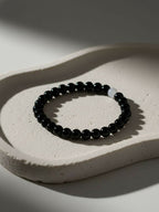 NVR Unisex Black & White Crystal Beaded Bracelet - Distacart