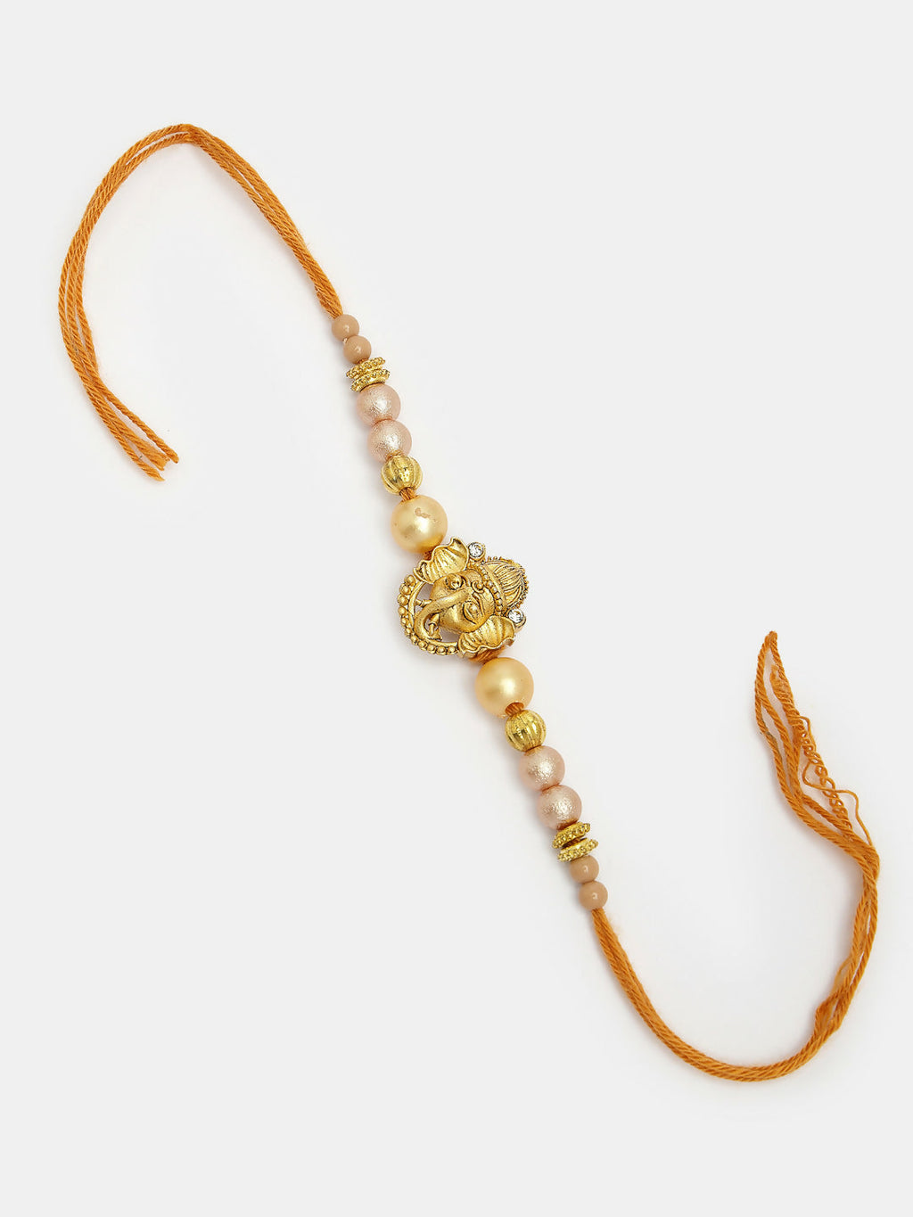 NVR Men Set of 4 Multicolor Stone-Studded Ganesh Rakhi With Roli Chawal - Distacart