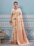 Shree Shyam Fashion Cream Silk Saree - Distacart