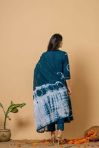 Joban Fashion Navy Blue Tie & Dye Cotton Suit Set - Distacart