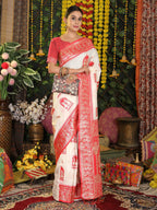 Shree Shyam Fashion Silk White Saree - Distacart
