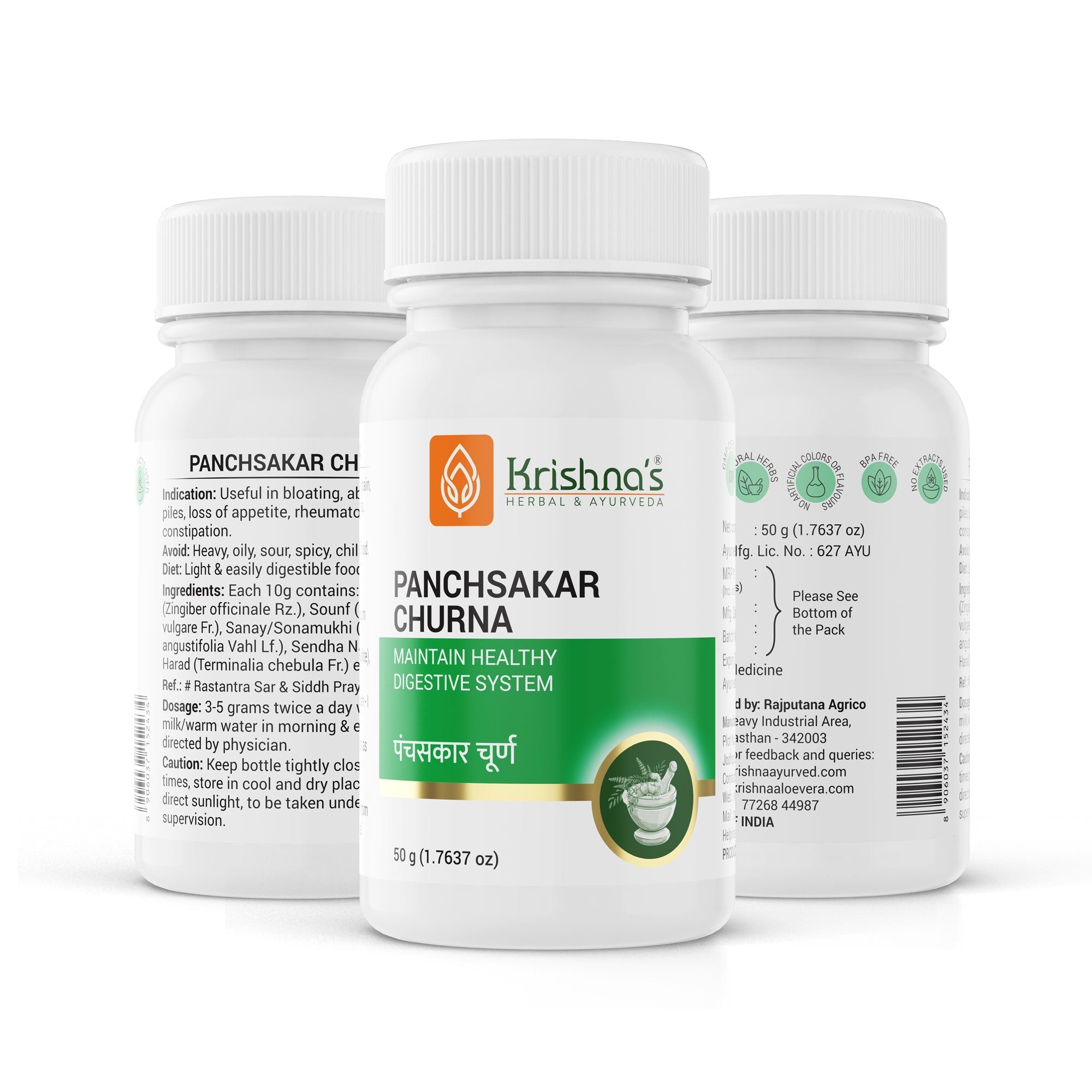 Krishna'S Herbal & Ayurveda Panchsakar Churna - Distacart