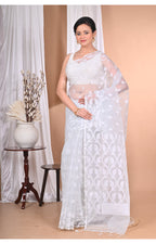 Morchari Heavy Jamdani Saree-Grey