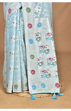 Morchari Women Desgin Chanderi Silk Saree-Blue