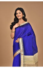 Morchari Pure Cotton Dhakai Jamdani Handloom Saree-Blue