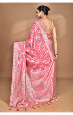 Morchari Women Desgin Chanderi Silk Saree-Pink