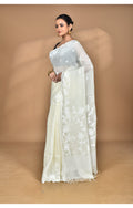 Morchari Pure Cotton Dhakai Jamdani Handloom Saree-Cream