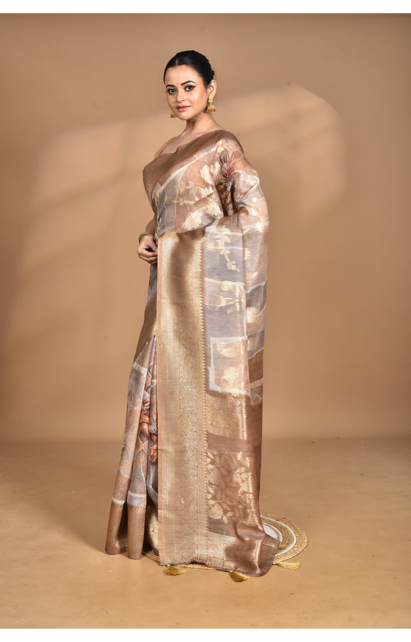 Morchari Women Desgin Linen Silk Saree-Multi